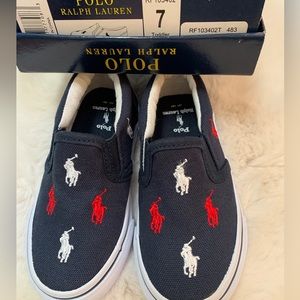 Polo Ralph Lauren Slip-on Sneakers Boy’s Toddler size 7 NWT